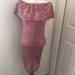 Pink/off the shoulder dress!